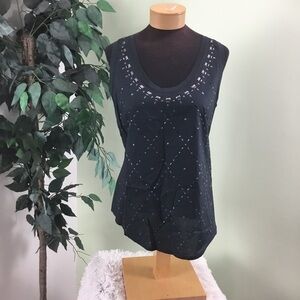 J Crew Medium black with black and silver embellishments